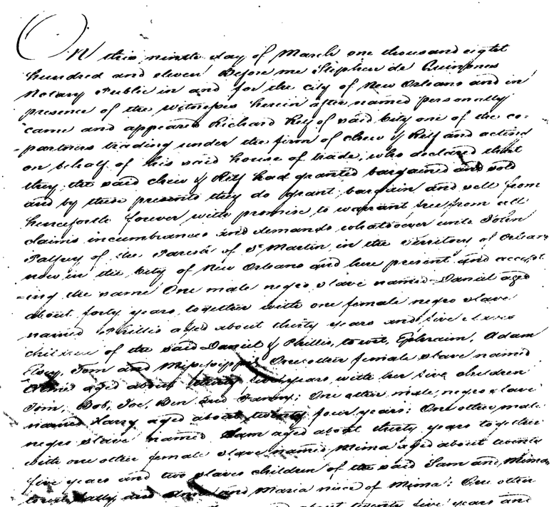 1811 Relf and Chew Slave Sale